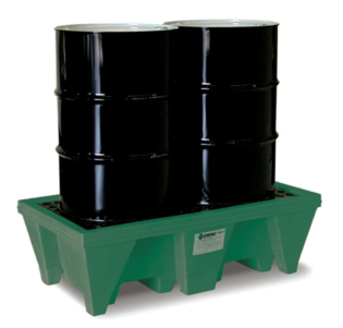 2-Drum ECO Poly-Spillpallet w/Drain