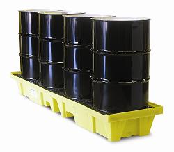 4-Drum In-Line Poly-Spillpallet� 3000 w/Drain