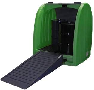 4-Drum ECO Hardcover & Spillpallet w/Drain